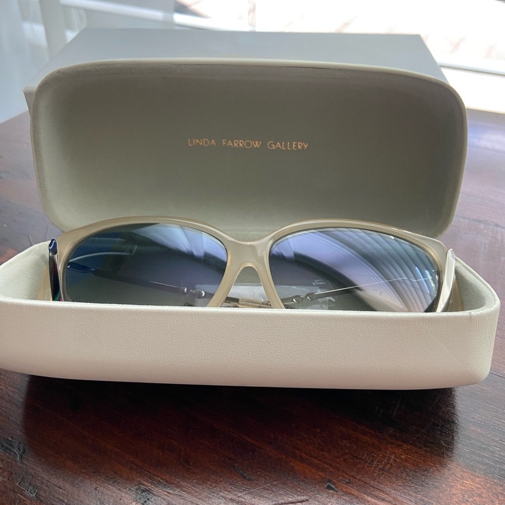 Prabal Gurung Cream and Blue Sunglasses